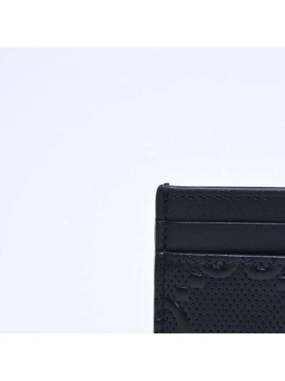 Gucci Card Case Business GG Embossed Leather Black